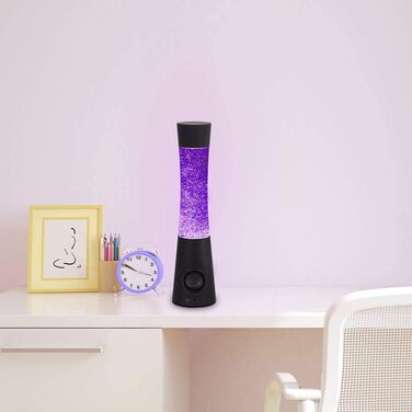 Карнавальна лавова лампа декоративна настільна лампа LED 5W RGB з Bluetooth динаміком чорна, 6949