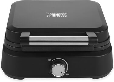 Вафельниця Princess Deluxe 1500 Вт, 10-ступінчастий термостат, антипригарний, 26 x22 см, для 2 вафель розміру XXL, чорний матовий 132398 бельгійські вафлі розміру XXL одинарні