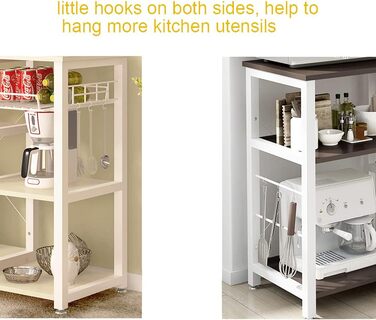 Стелаж кухонний Sogesfurniture W5S-BK-BH, 90x40x83 см, чорний & горіх (мікрохвильова піч, хліб)