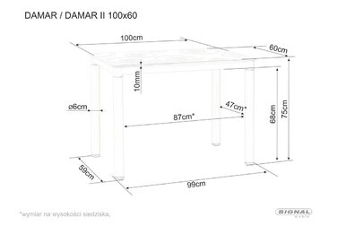 Стіл DAMAR 100*60 дуб артизан/чорний мат