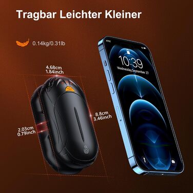 Електричні грілки для рук OUTJUT 6000mAh, 2 шт., USB, 3 режими нагріву, для спорту, кемпінгу, чорні