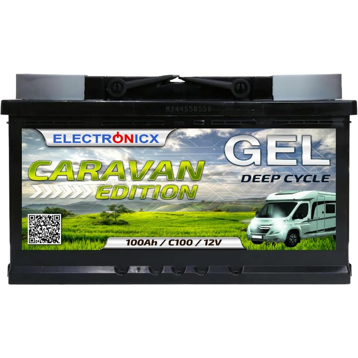 Гелева батарея 12 В 120 Ач Caravan Edition Сонячні батареї GEL Technology Батарея 12 В сонячна батарея, сонячна батарея Акумулятор для човнів Автофургони, Кемпінг для караванів (100 Ач)