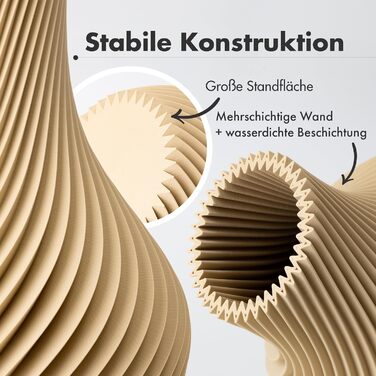 NATUMO Ваза 'Bulba' – дизайнерська ваза з пластику, 12 см, білий/бежевий колір, міцна та стильна для декору