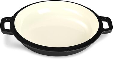 Набір Echtwerk для запікання та сервірування 2-в-1, чавунна сковорода з кришкою, чавунна каструля з емальованим покриттям, підходить для духовки, гриля, барбекю та індукції, 3,5 л, Ø 25,3 см (чорний)