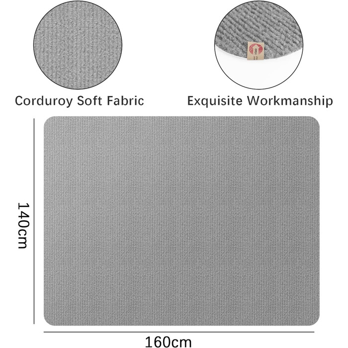 Килимок під стілець для офісу | 140x90 см | Захист від подряпин | Для ламінату, паркету та твердих підлог (Світло-сірий)