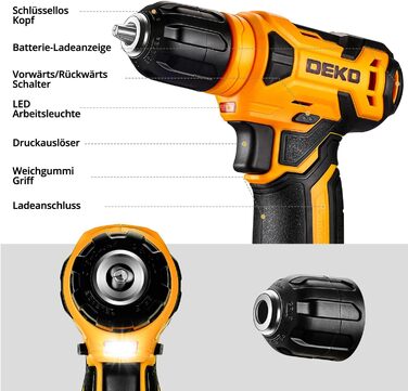 Набір інструментів DEKO 126 предметів в кейсі: професійний набір для дому, офісу та саду (жовтий)