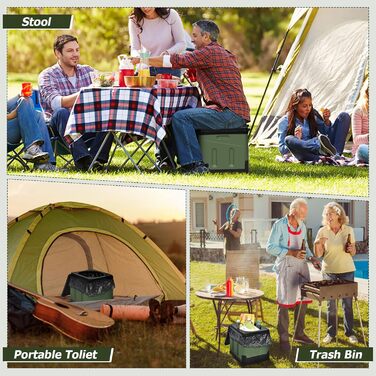 Зручна складана мобільна туалетна кімната OTRAKI для кемпінгу, фестивалів та подорожей (зелена)