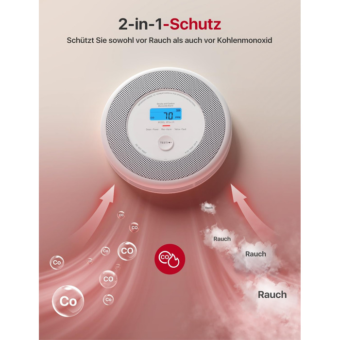 Датчик диму та CO X-Sense з голосовим оповіщенням та визначенням місця розташування, комплект XP0A-MR11, 30 мм, без базової станції SBS50, 1 шт.