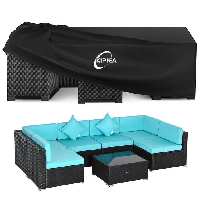 Чохол для садово-патіо меблів Kipiea, 242x162x100 см, водонепроникний, анти-UV, для захисту від зимових опадів