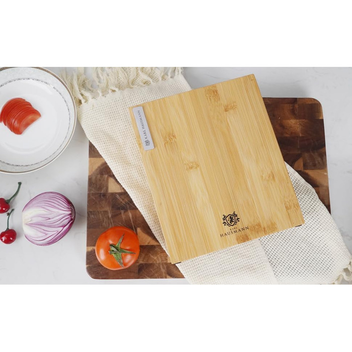 Підставка для ножів Karl Hausmann з бамбука без ножів з вставкою з щетиною - 23 x 20 x 9 см - універсальна дерев'яна підставка для ножів