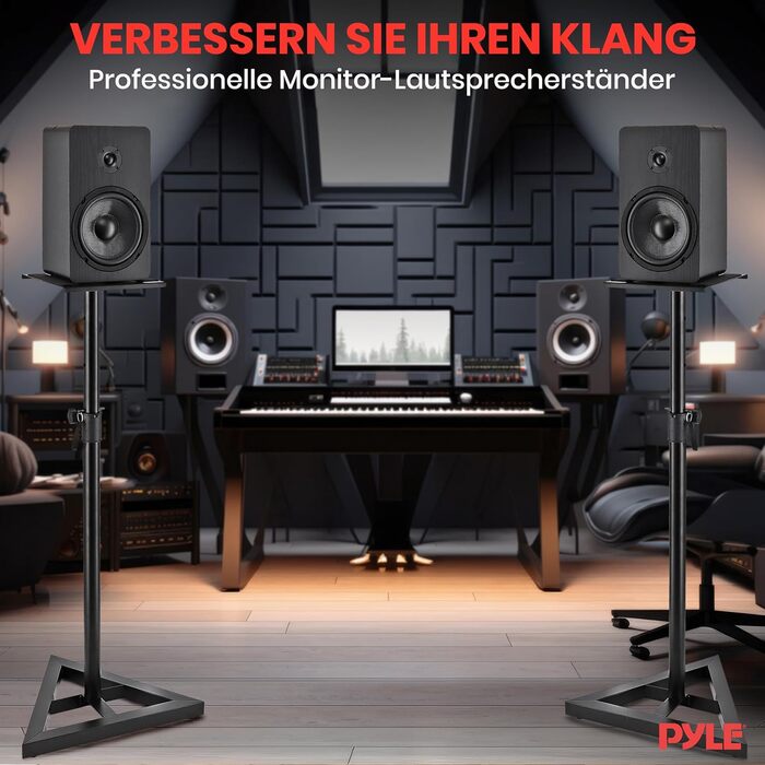 Підставка для акустики Pyle, регульована висота 66-132 см, універсальна, міцна, для студійних моніторів, 40 кг, пара
