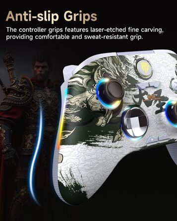 EasySMX X15 Бездротовий геймпад для ПК з RGB підсвіткою, аналоговий джойстик та тригери, Bluetooth для PC/Switch/Android/iOS