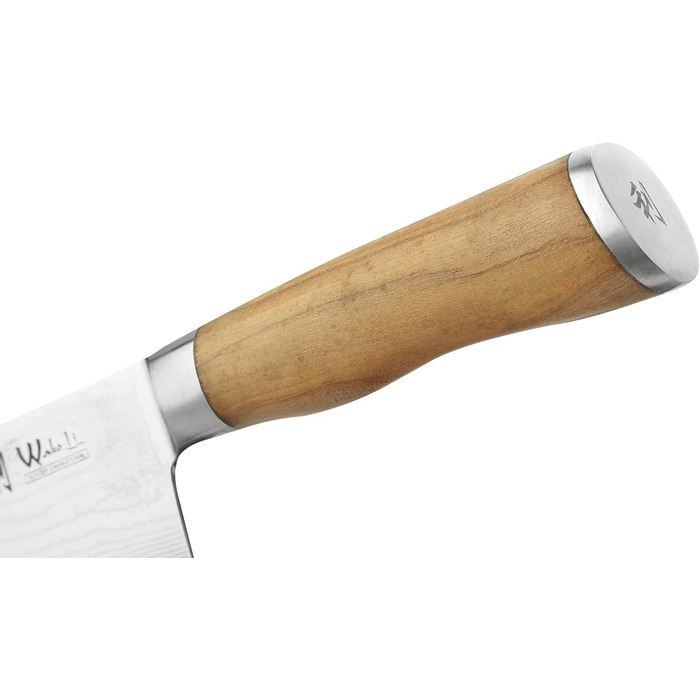 Ніж кухарський Wakoli з дамаської сталі (серцевина VG10) з 20 см лезом – гострий та збалансований – ніж з ручкою з оливкового дерева в подарунковій коробці – ніж кухонний з дамаської сталі для професіоналів та поціновувачів