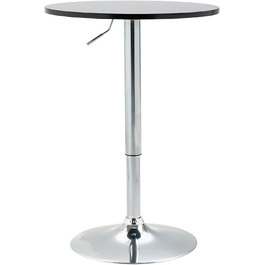 Барний стіл Круглий обідній стіл 360 Регульований по висоті кухонний стіл Сучасний барний стіл Стіл для бістро сталевий чорний Ø61 x 70-90 см