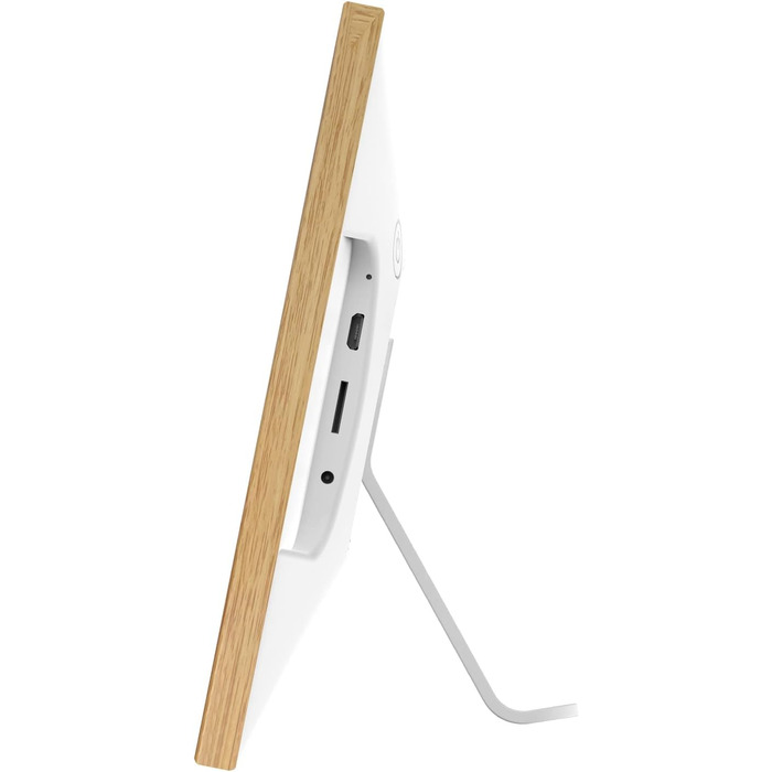 Цифровий фоторамка Cytem 10.1 дюйма з Wi-Fi, 32GB, сенсор руху, IPS 16:10, сенсорне управління, коричневе дерево, FrameO Software