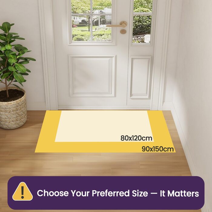 Килимок для дому DEXI 80 x 120 см, чорно-сірий, антиковзаючий, швидковисихаючий, для собак, вхідні двері, коридор