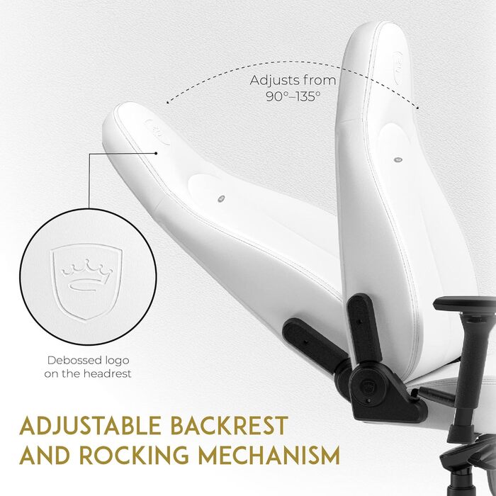 Noblechairs ICON Cognac/Schwarz: Ігровий крісло Noblechairs з підлокітниками, до 150 кг, ергономічний офісний крісло з підлокітниками, штучна шкіра, з подушкою