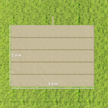 Тент для перголи 4x3 м, вмотуючий, з дренажними отворами, стійкий до погодних умов, поліестер, бежевий