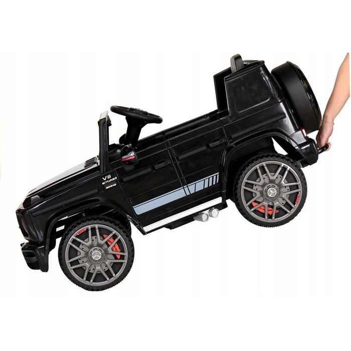 Дитячий електромобіль Mercedes G63 AMG з шкіряним сидінням та пультом керування, чорний