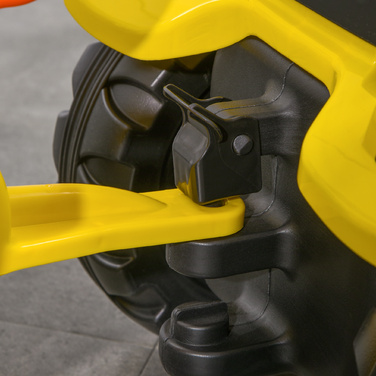 Трактор Trettraktor з причепом, інструментами, гудком, для дітей від 3 років, металевий каркас, чорно-жовтий, 133 x 42 x 51 см