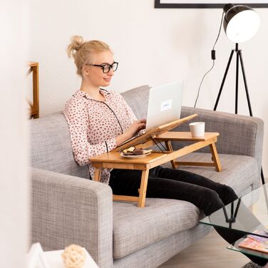 Столик для ноутбука Relaxdays з бамбука XL