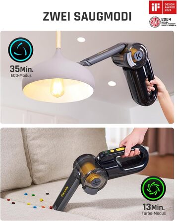 Акумуляторний ручний пилосос Fanttik Fold V10 APEX Pivot для авто та дому, потужність 17 000 Па, LED-дисплей, з гнучким шлангом та щіткою для шерсті тварин