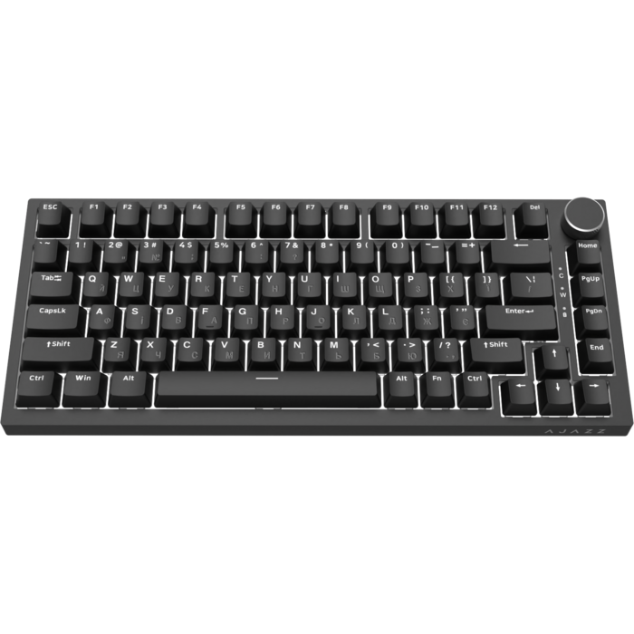 Дротова механічна клавіатура Ajazz AK820 Red Switch Black (AK820-R-B)