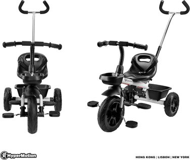 Триколісний велосипед дитячий TOBI Vector з ручкою для батьків, ремені безпеки, сірий