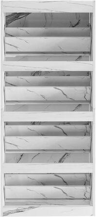 Стелаж для взуття BAKAJI з МДФ, 4 дверцята, компактний, 63x24x150 см, зелений та дуб