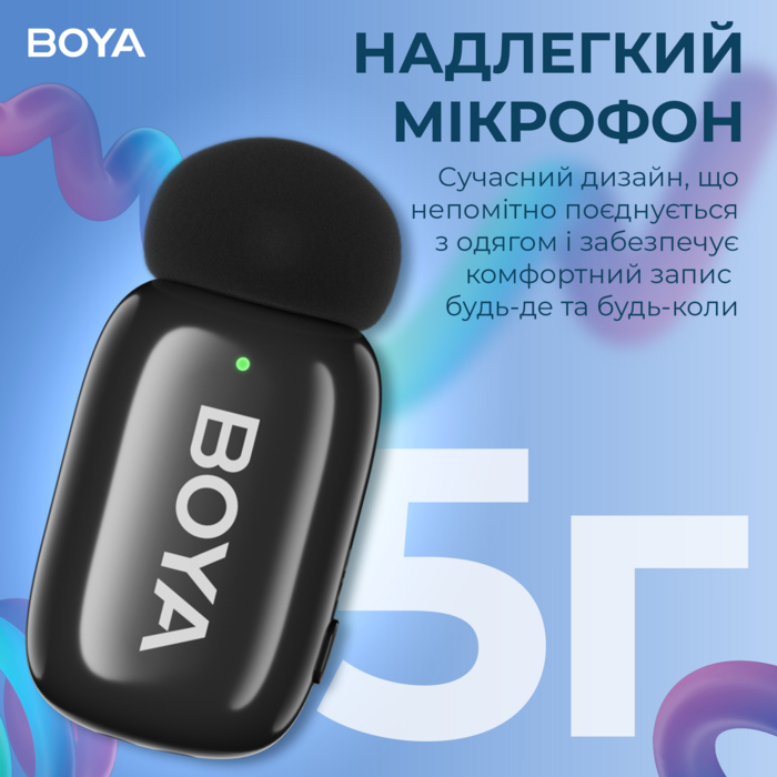 Бездротовий петличний мікрофон BOYA mini-23 Type-C Black