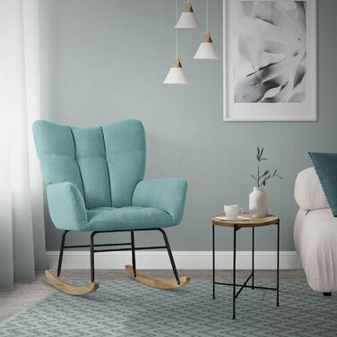 Крісло-гойдалка ML-Design Salbei з оббивкою під фліс, дерев'яні полози, для вітальні/спальні/балкона