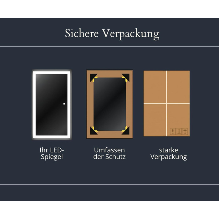 LED дзеркало для ванної кімнати з підсвічуванням, настінне, диммер, колір світла: теплий, холодний, нейтральний, сучасний дизайн, антизапар, енергозберігаюче, 50 x 120 см