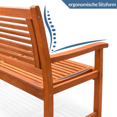 Садова лавка евкаліптова деревина 120x60x90см сертифікована FSC®