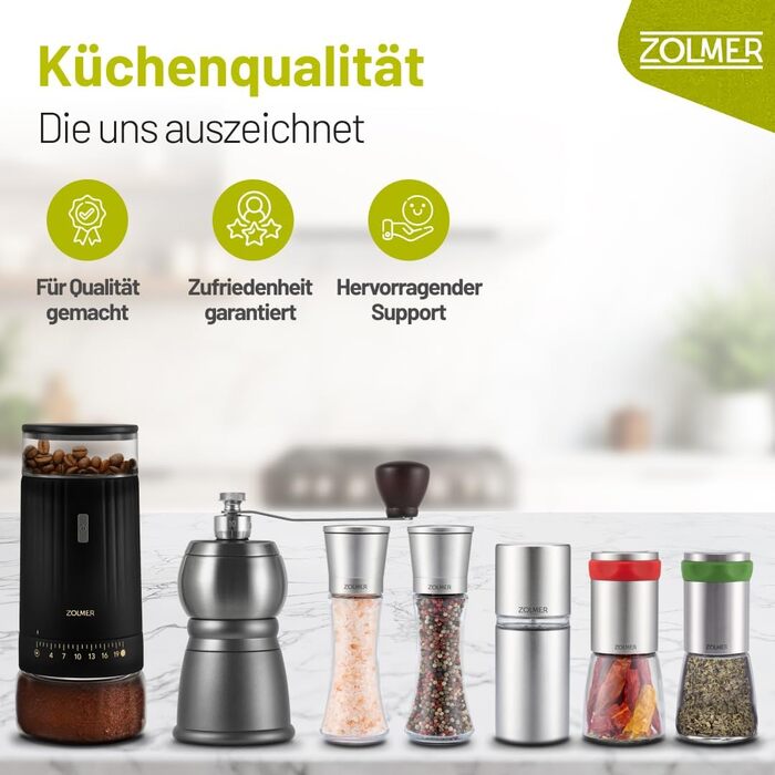 Ручна кавомолка з нержавіючої сталі, регулювання помелу для еспресо, фільтр-кави та мока. Компактна та міцна кавомолка.