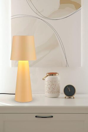 Настільна лампа Hailey з вимикачем, IP20 для дому, без лампочки E27 (макс. 10W), висота 40 см, діаметр 16 см, бежева