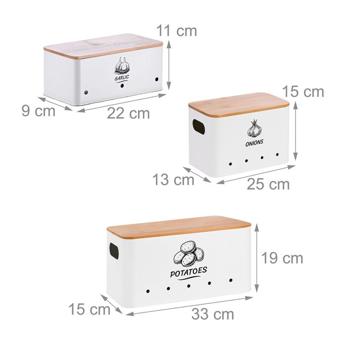 Набір з 3 органайзерів Relaxdays з бамбуковими кришками