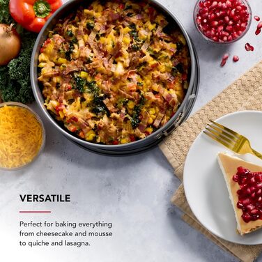 Форма для випічки KitchenAid Springform, алюмінієва з антипригарним покриттям, срібна, 25.4 см