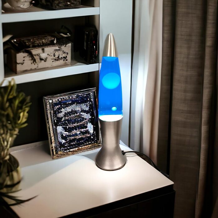 Настільна лампа Lava 40 см синьо-біла 83627