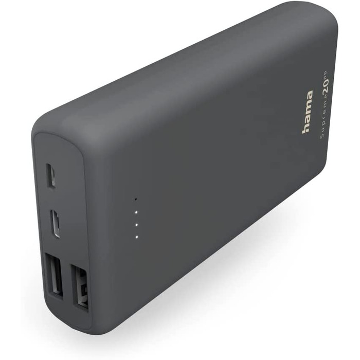 Компактний, сірий), 20000mAh (USB C 2 шт.