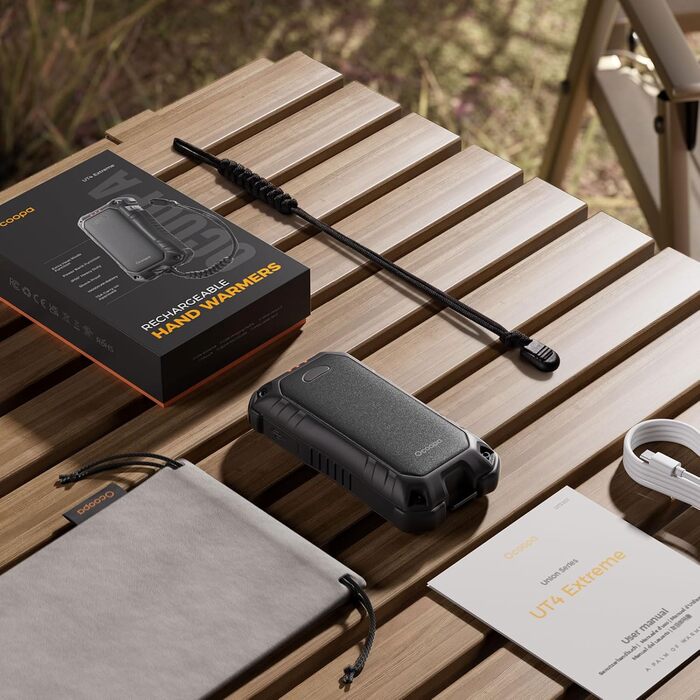 Електричний грієчка OCOOPA UT4 Extreme, 10000 mAh, USB Powerbank, ліхтарик, IP56, чорний