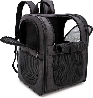 Рюкзаки для домашніх тварин apollo walker, сумка для перенесення домашніх тварин для собак і кішок вагою 2-12 кг, м'яка, складна, чорного кольору