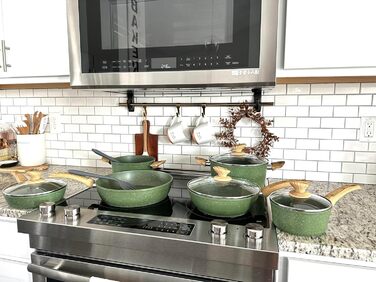 Набір посуду MAISON ARTS 12 предметів: каструлі та сковорідки з антипригарним покриттям, гранітне покриття, для плити та індукції