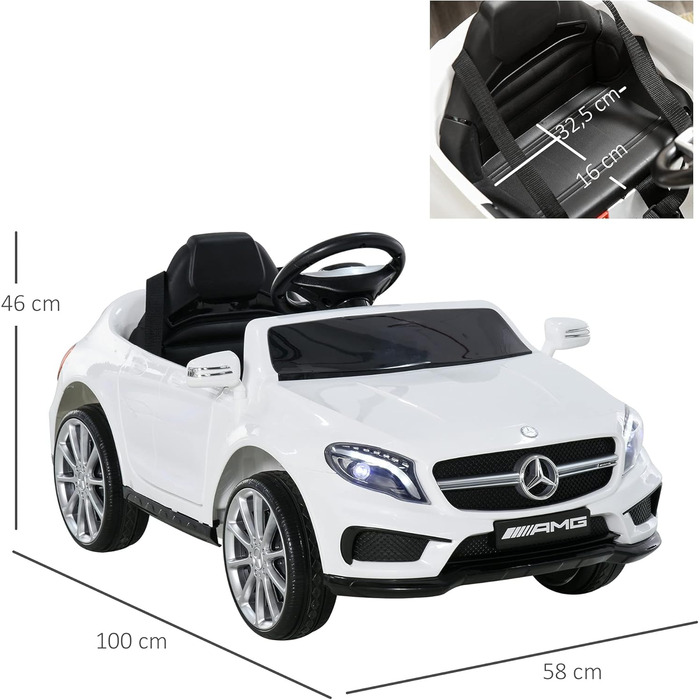Дитячий електромобіль Mercedes-Benz GLA з пультом, MP3, USB, світлом і звуком, для дітей від 3 років, вантажність 30 кг