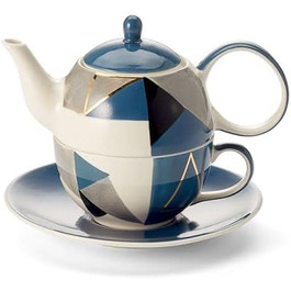 Чай для одного набору Caspian - з кераміки з золотим напиленням, 4 шт. Глечик 0,4 л, чашка 0,2 л, 1