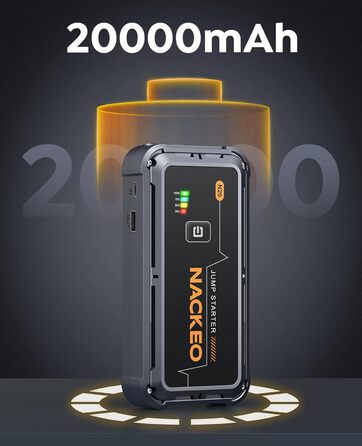 Powerbank для запуску двигуна 7000A - запуск авто, SUV, мотоцикла, вантажівки. 12V, LED ліхтарик, кабель для підключення