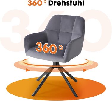 Набір з 2 стільців Sweetcrispy для їдальні, кухонні, з м'яким сидінням, обертаються на 360°, з металевими ніжками, до 120 кг, зелені (сірий)