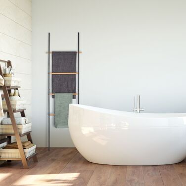 Підставка для рушників дерев'яна та металева Relaxdays