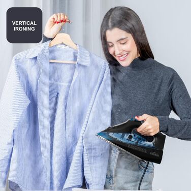 Праска Black+Decker BXIR2606E: 2600W, керамічна підошва, 150 г/хв, антикальк, вертикальне прасування