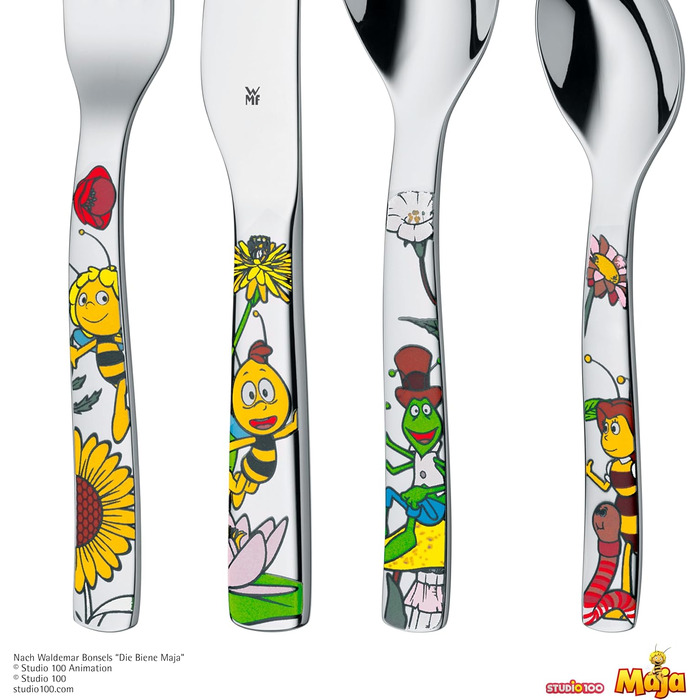 Дитячий набір столових приборів WMF Biene Maja з гравіюванням імені - 4 шт.