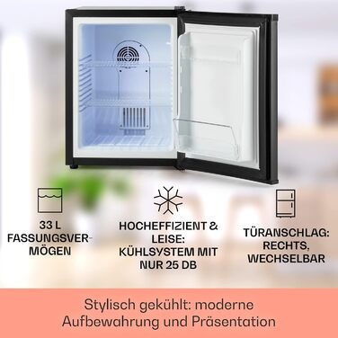 Міні-холодильник Klarstein Happy Hour 33 л, тихий, 5-15C, для напоїв, закусок і догляду за шкірою